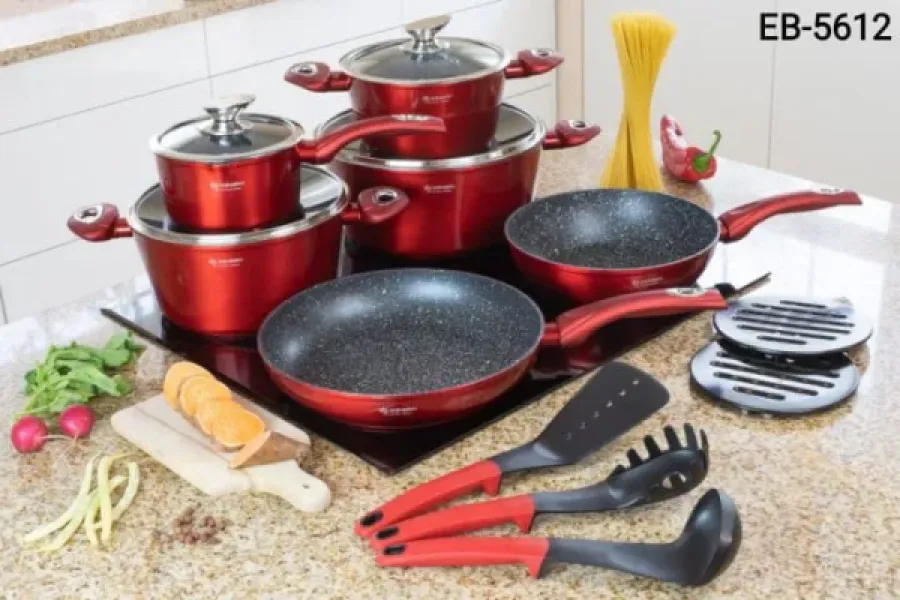 Red Non-stick Cookware Set