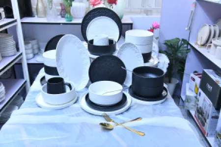 Black & White Ceramic Dinnerware Set
