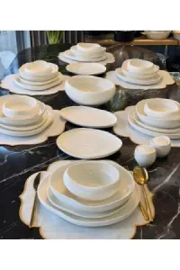White Organic-Edge Dinnerware Set