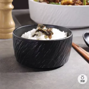 rock bowls with modern matte black finish