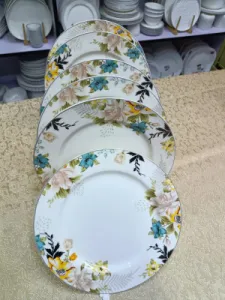 6pcs floral patterned ceramic dinner plate