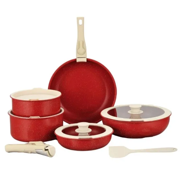 12pc ceramic detachable fashionable cookware pots set