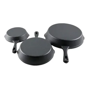 💚3pcs Non-Stick Cast Iron Pan Set