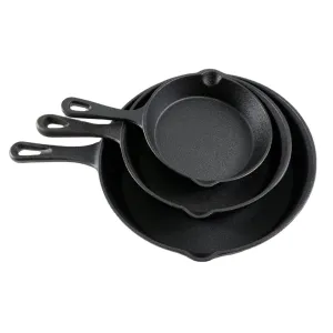 💚3pcs Non-Stick Cast Iron Pan Set