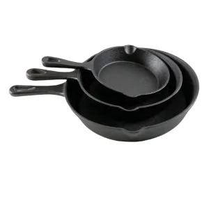 💚3pcs Non-Stick Cast Iron Pan Set