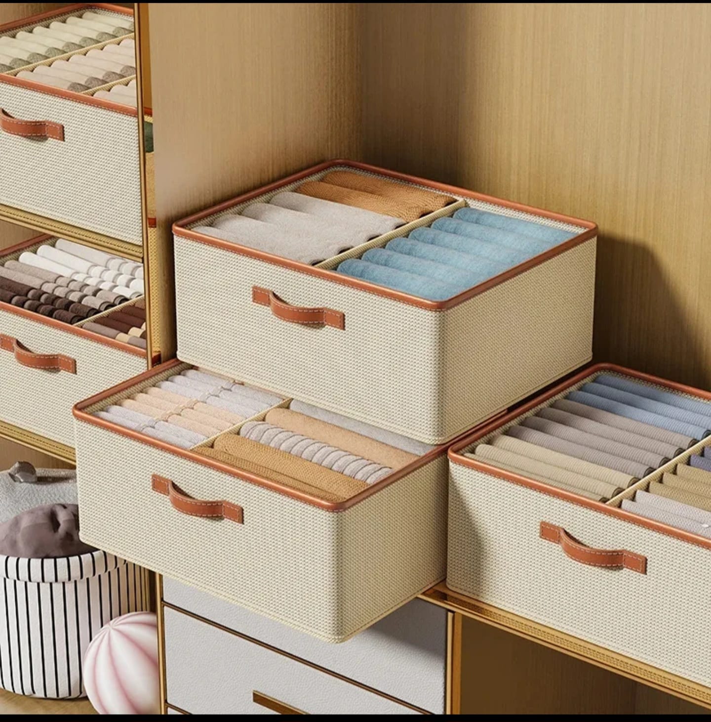 ✴️ Foldable Closet organizer & Storage of clothes with Removable Dividers.