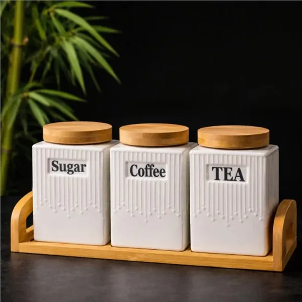 3pcs Ceramic Canisters Set