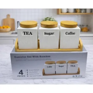 3pcs Ceramic Canisters Set
