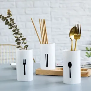 3pc cutlery organizer with oak base 1