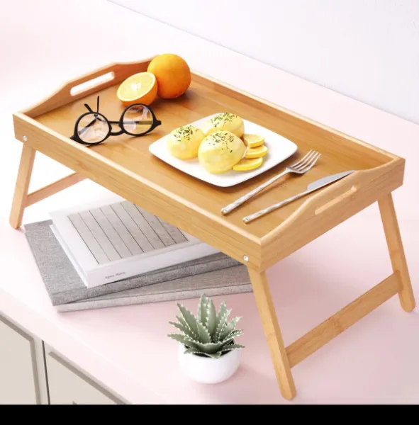 ✴️Foldable wooden Bamboo Bed tray