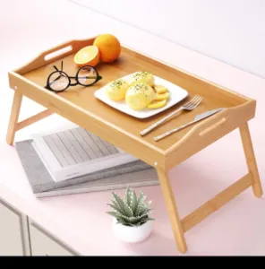 ✴️Foldable wooden Bamboo Bed tray