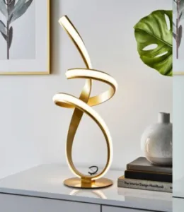 Gold Ribbon LED Table LampGold twisted frame with LED
