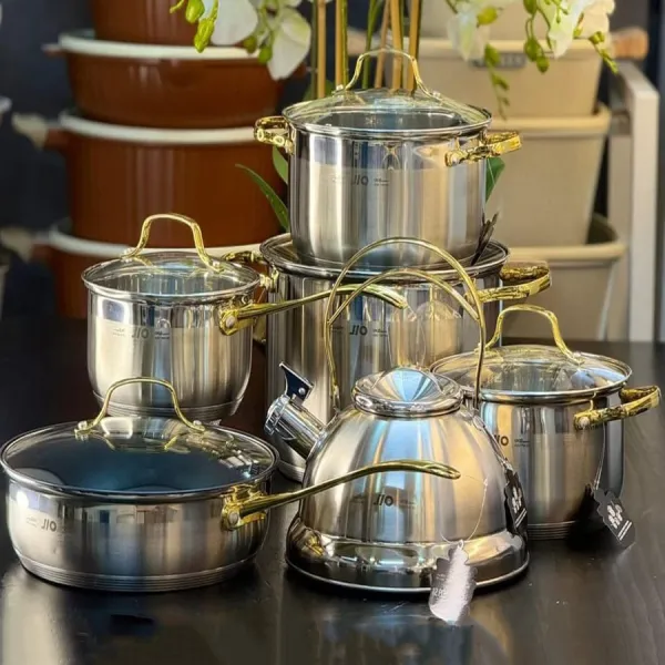 ✴️Premium High quality  Stainless steel cookware set with Kettle.