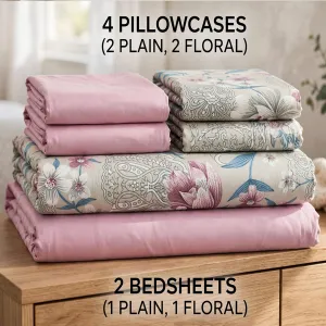 6 pc Flat mix and match bedsheets and pattern bedsheets