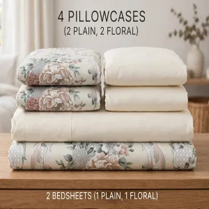 6 pc Flat mix and match bedsheets and pattern bedsheets