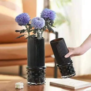 Glass flower vase coloured: