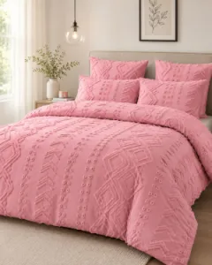 Tufted Duvet with 1 bedsheet and 4 pillow cases.