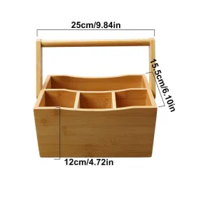 Portable countertop/kitchen cutlery organizer with handle