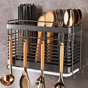 Multifunctional stainless steel cutlery storage rack