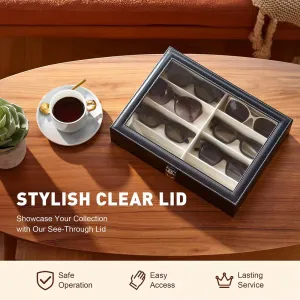 8 Sots High Quality PU Leather  Sunglasses Organizer Box